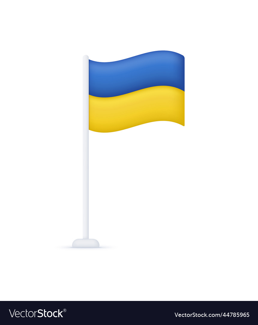 3d Flag ukraine isoliert auf weißem Hintergrund