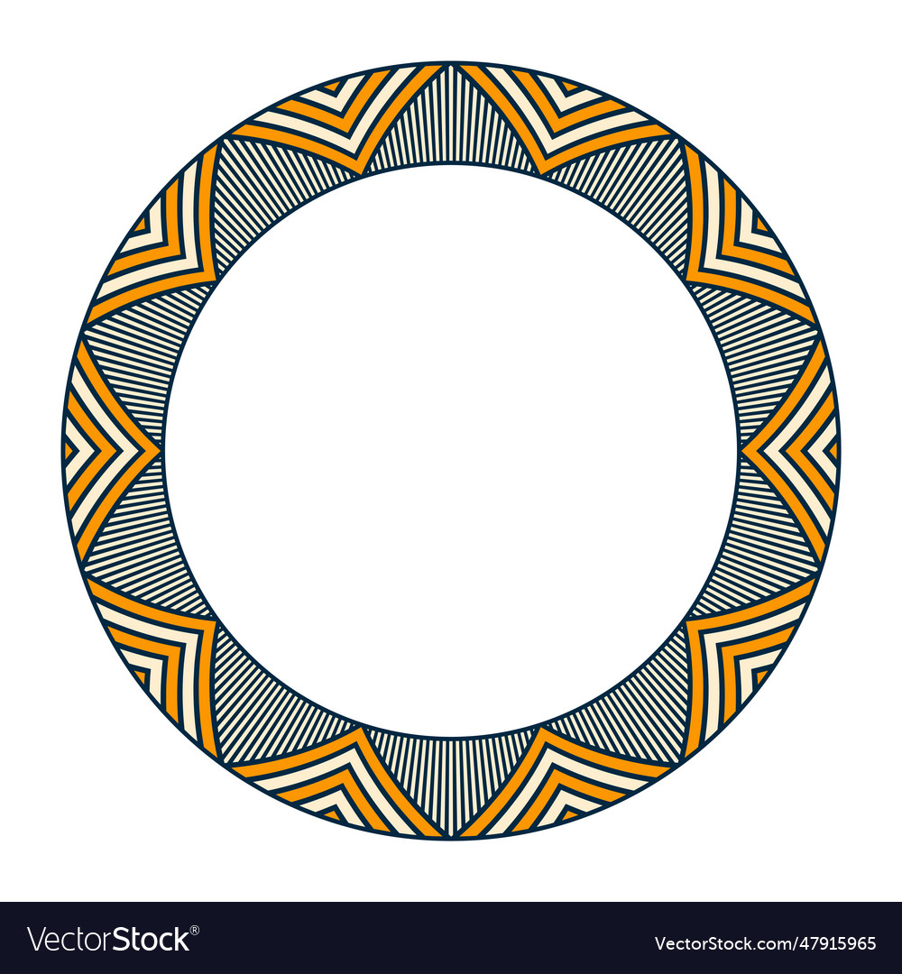 Abstract round meander circular geometric Vector Image