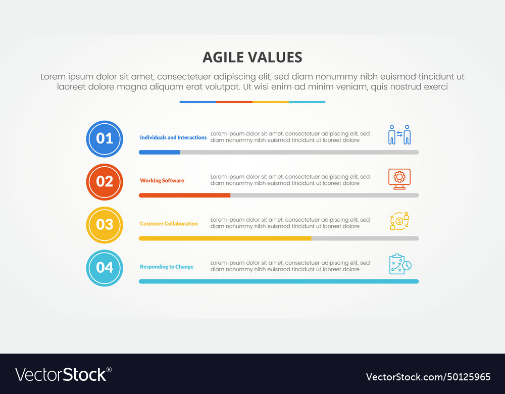 Agile values infographic concept for slide vector image Agile values infographic concept for slide