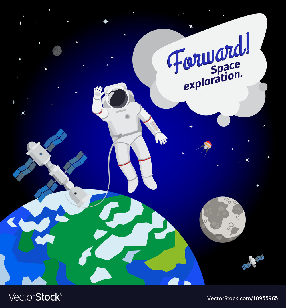 Astronaut floating in outer space icon