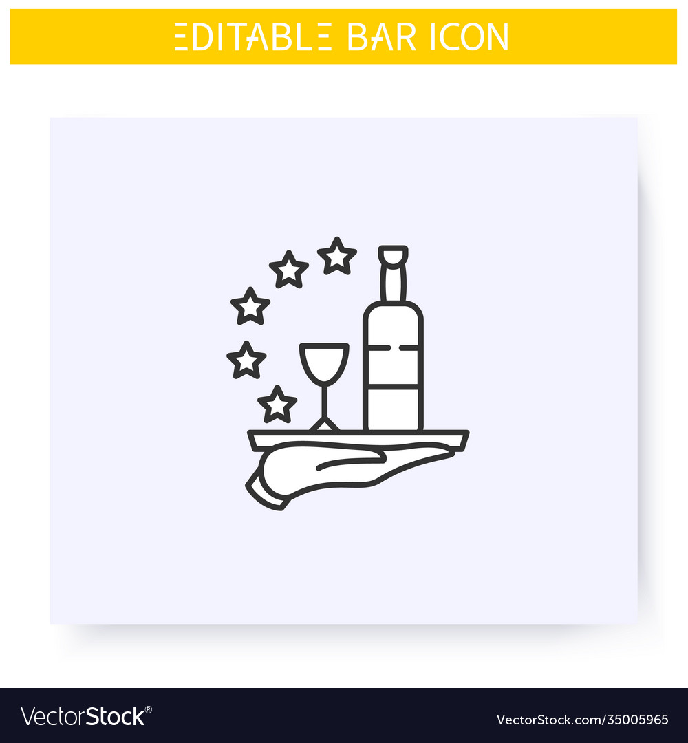 Bar service line icon editable