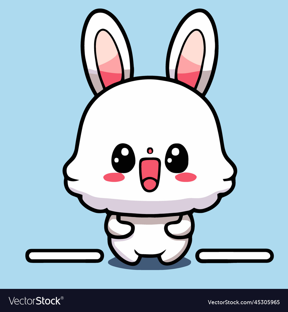 Cute rabbit kawaii chibi drawing style Royalty Free Vector