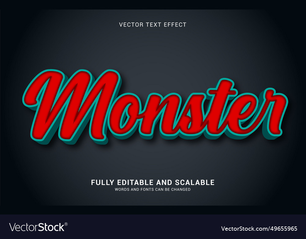 Editable text effect monster style