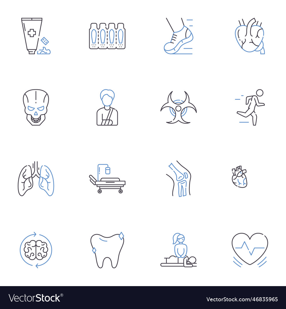 Exercise coaching line icons collection fitness Vector Image