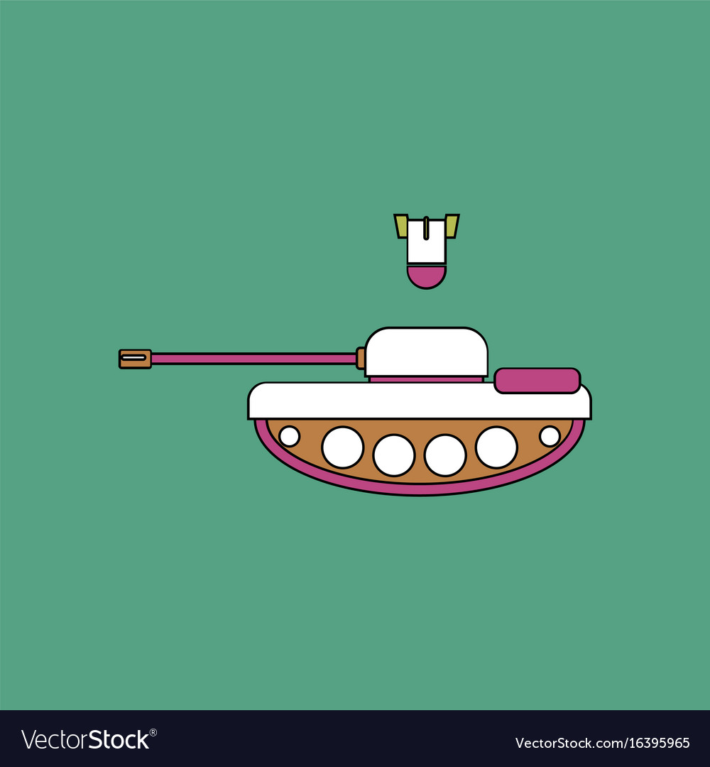 Flat icon design collection tank and mortar shell