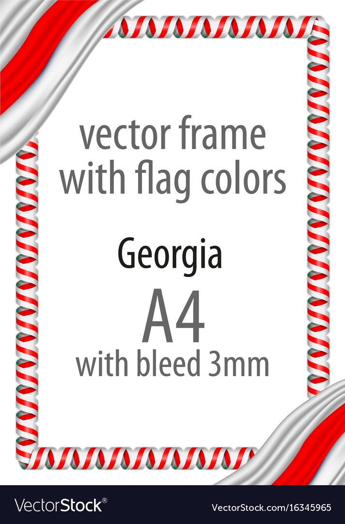 Frame and border of ribbon with the colors