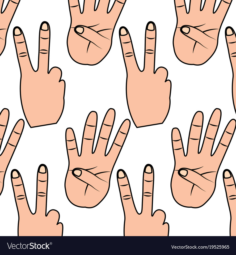 Hands showing different numbers counting pattern