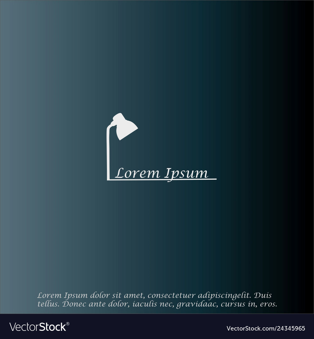 Image of a table lamp with signature Vector Image Image of a table lamp with signature