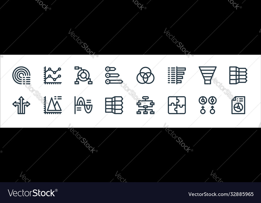 Infographic elements line icons linear set vector image Infographic elements line icons linear set