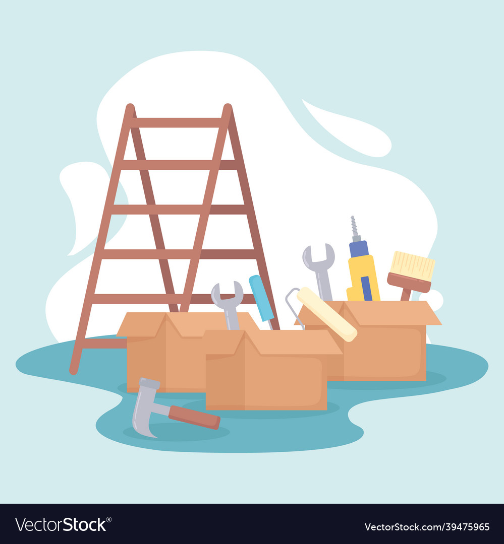 Ladder and tools