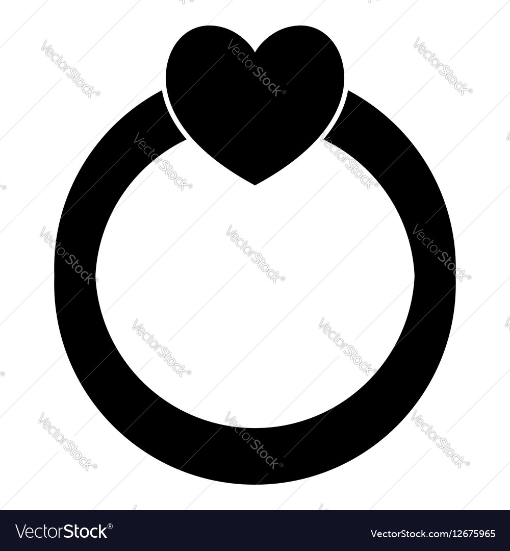 Love ring icon simple style Royalty Free Vector Image