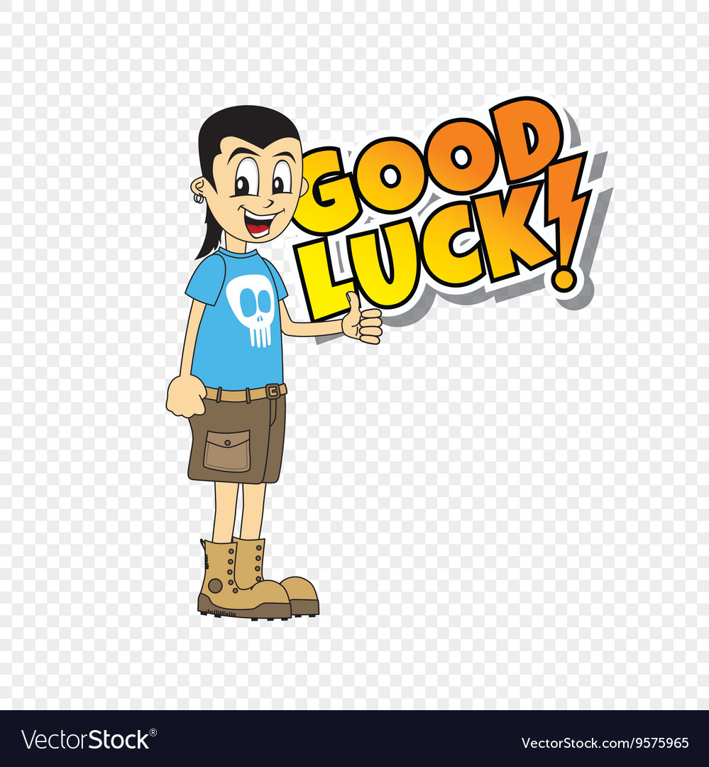 Male cartoon character good luck theme