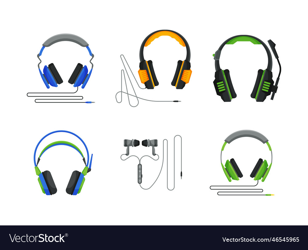 Moderne Kopfhörer und Kopfhörer für Musik vector image Moderne Kopfhörer und Kopfhörer für Musik