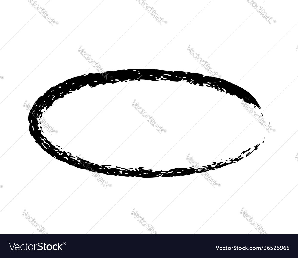 Oval grunge frame isolated on white background Vector Image