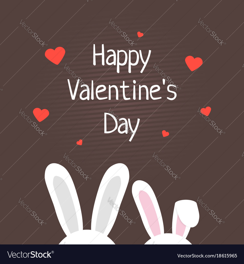 Rabbit ears like happy valentine day Royalty Free Vector