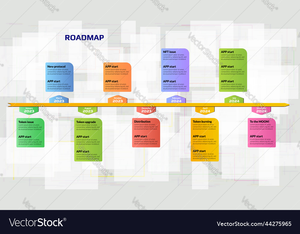 Roadmap with colorful copy space on light vector image Roadmap with colorful copy space on light
