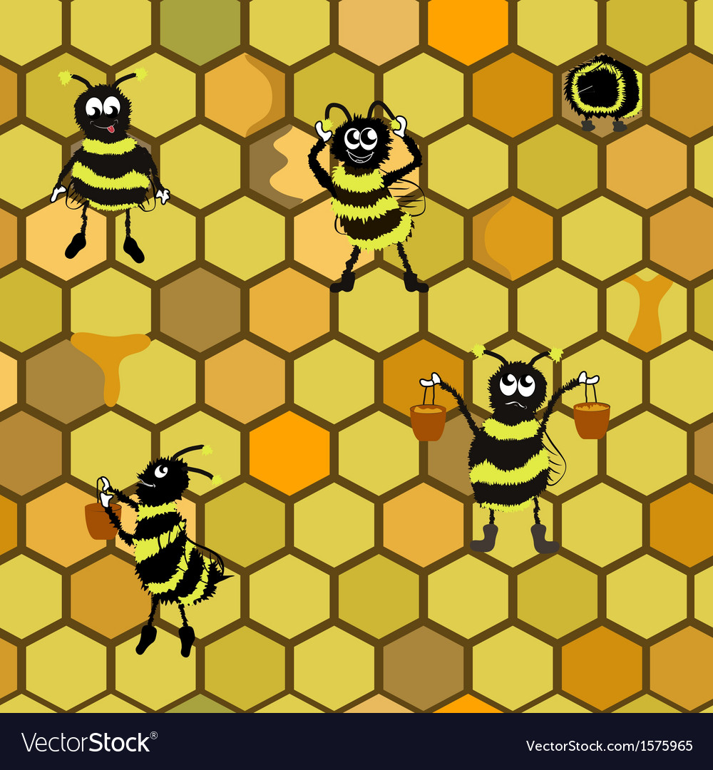 Seamless pattern background with bees