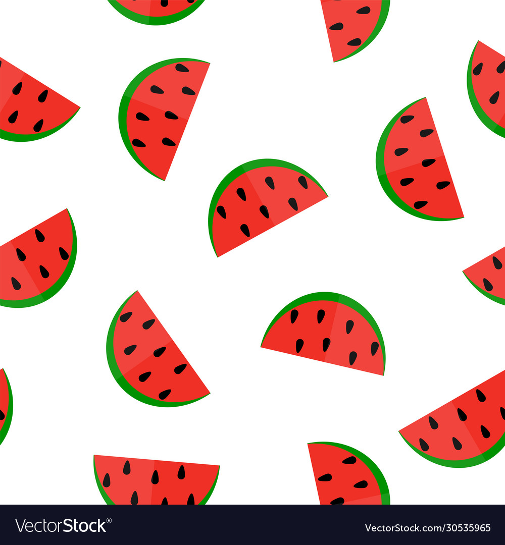 Seamless pattern with watermelon slices