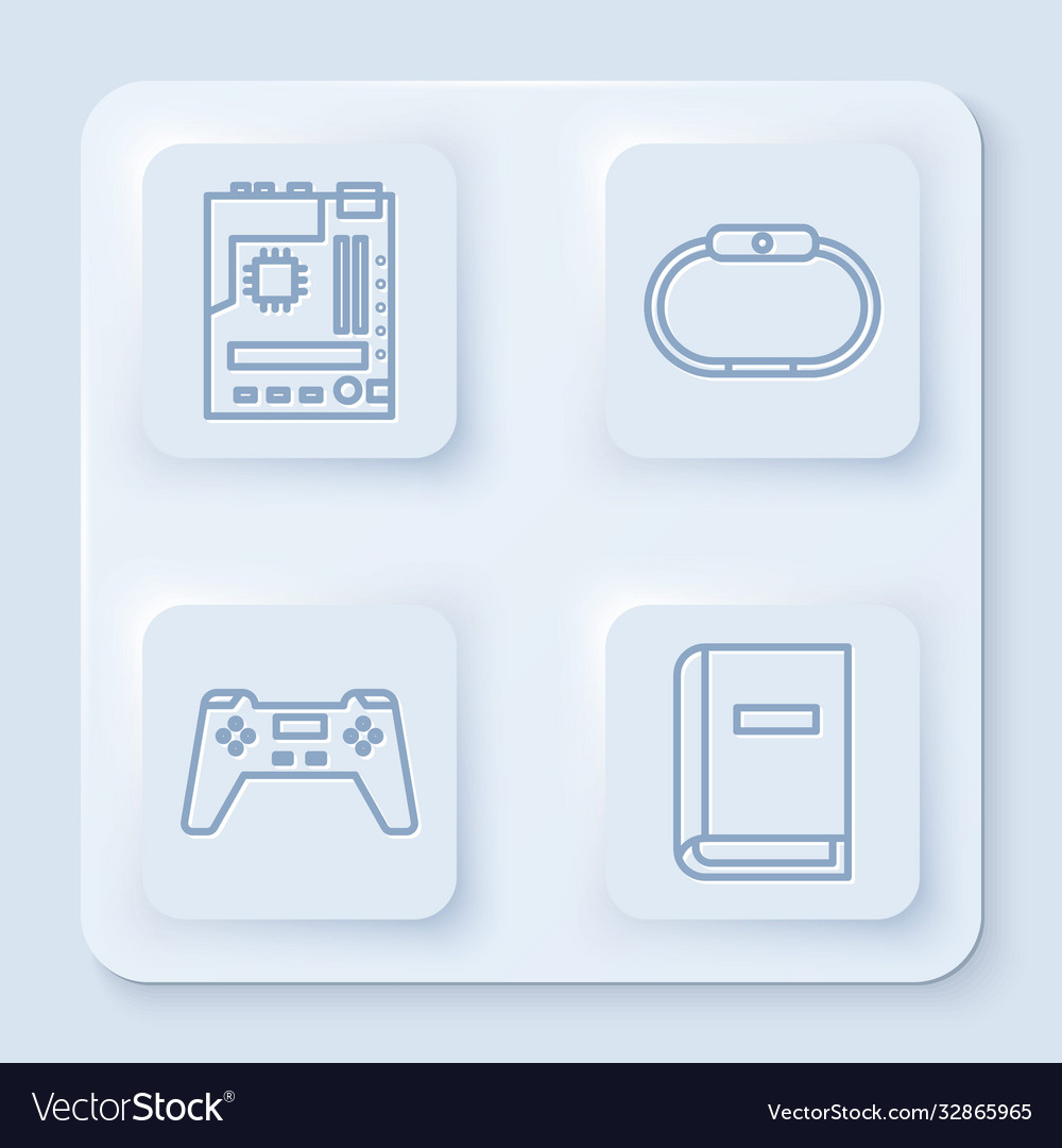 Set line motherboard smartwatch gamepad and user Vector Image Set line motherboard smartwatch gamepad and user
