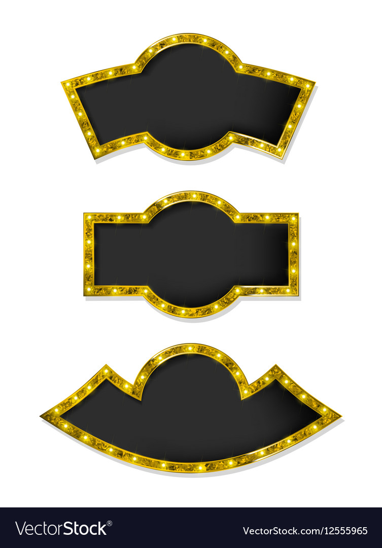 Set of glowing retro frames