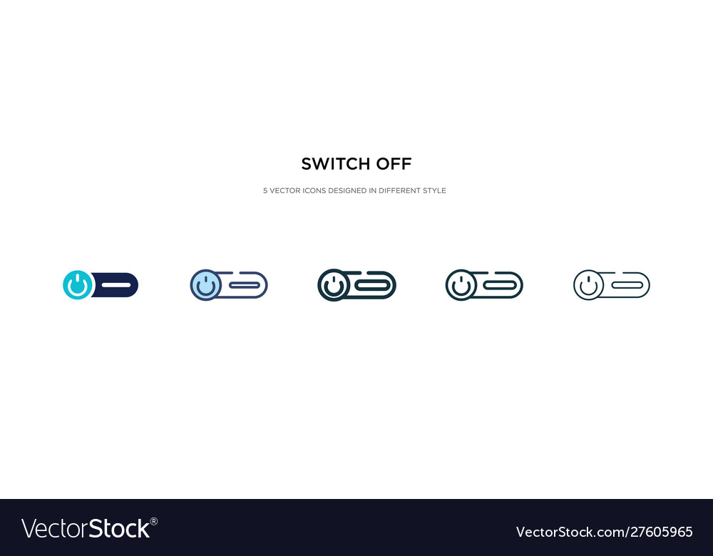 Switch off icon in different style two colored