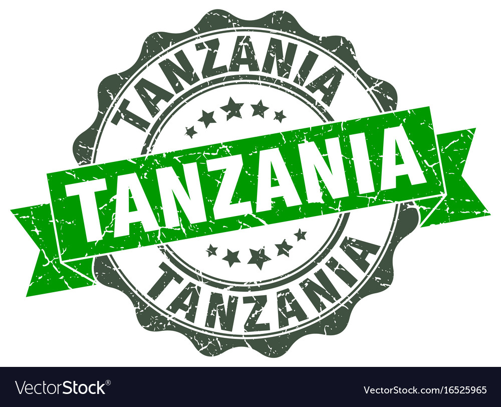 Tanzania round ribbon seal Royalty Free Vector Image