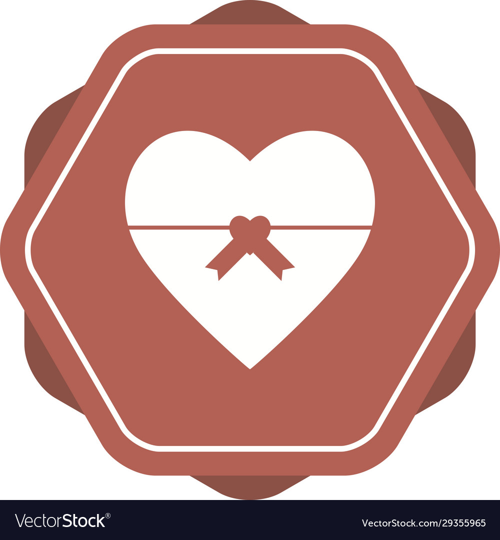 Einzigartige herzförmige Geschenk-Glyphen-Ikone