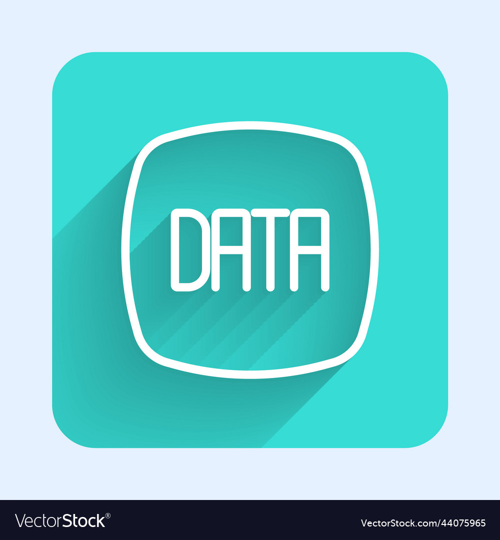 White line data analysis icon isolated with long vector image White line data analysis icon isolated with long