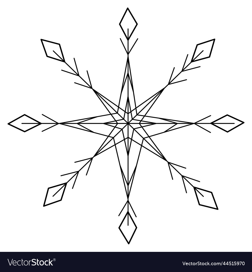 Abstract patterned snowflake with elegance vector image Abstract patterned snowflake with elegance