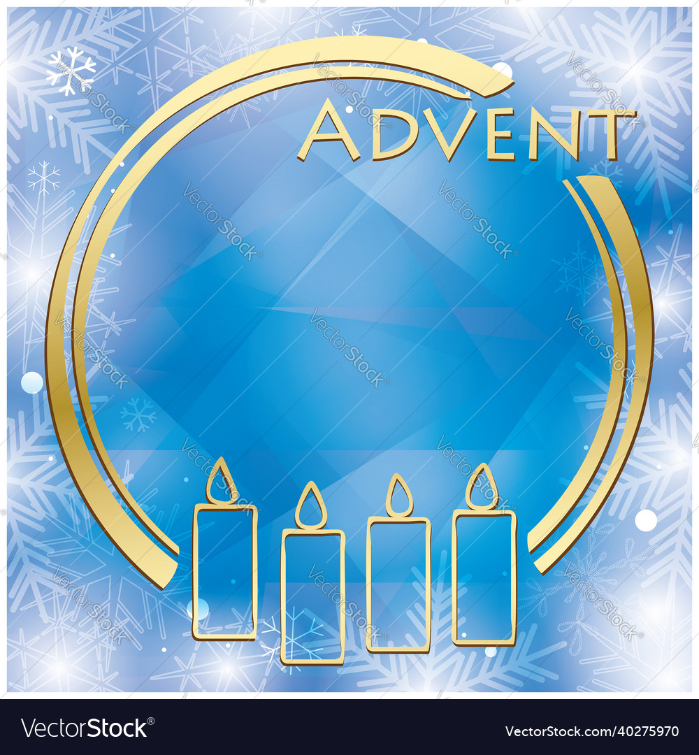 Blue background with advent candles and frame