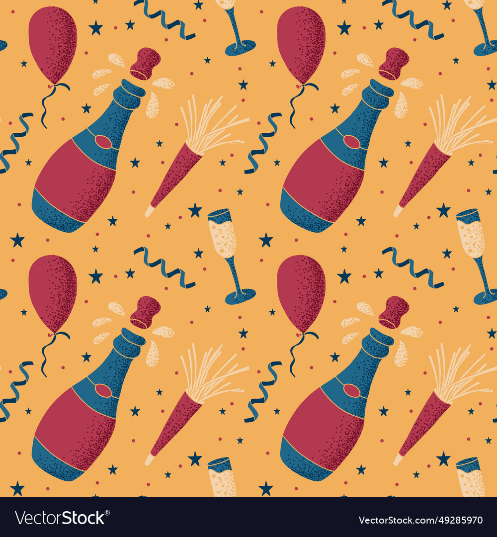Celebrating pattern in flat minimalistic style vector image Celebrating pattern in flat minimalistic style