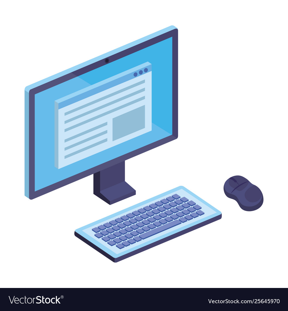 Computer desktop device isolated icon