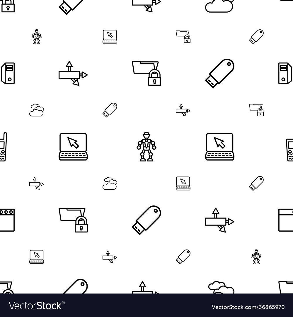 Computer icons pattern seamless white background