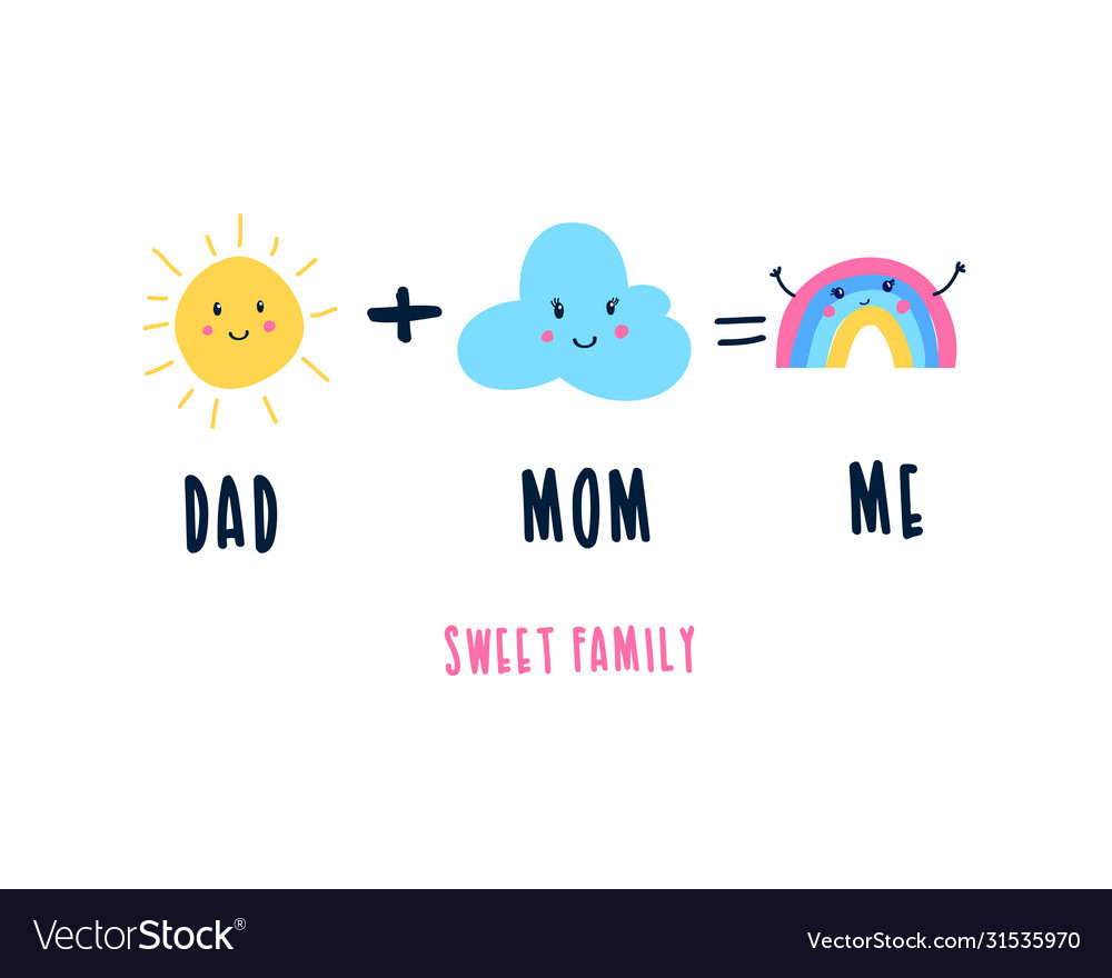 Cute sun cloud and rainbow print design