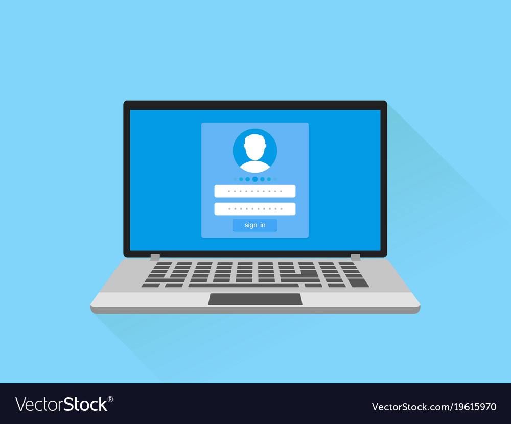 Enter login and password concept
