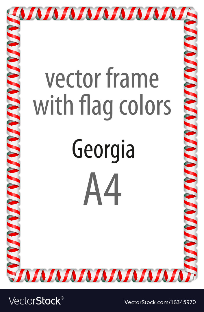 Frame and border of ribbon with the colors