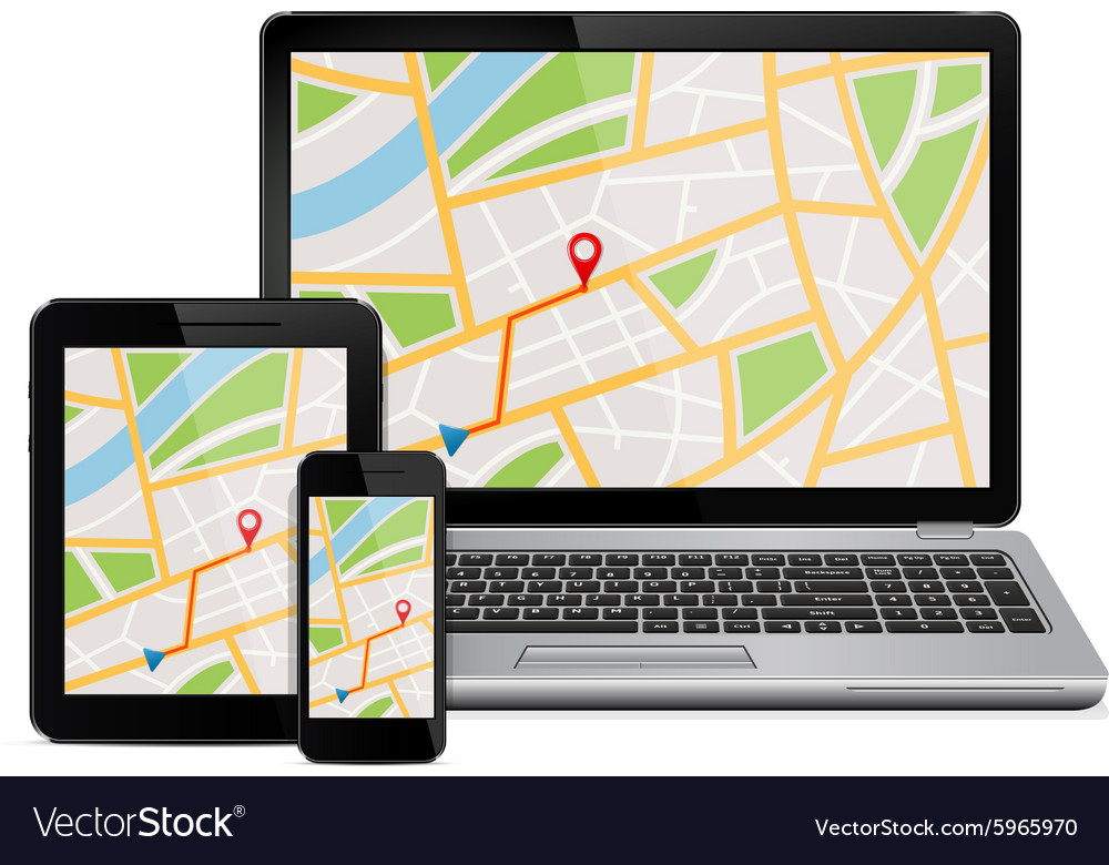 GPS Navigationskarte auf Geräten