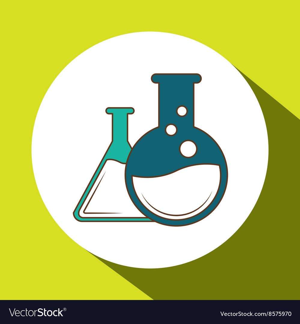 Laboratory flask over white background