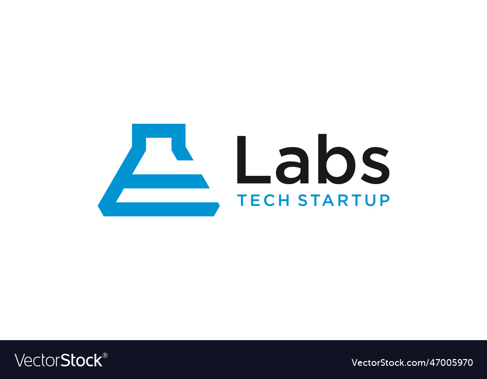 Letter e monogram logo design for lab science