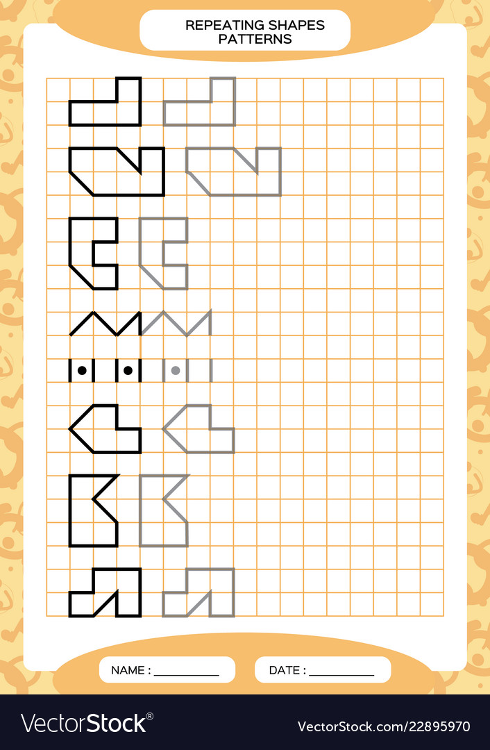 Wiederholung Muster Tracing Linien Aktivität Spezial vector image Wiederholung Muster Tracing Linien Aktivität Spezial