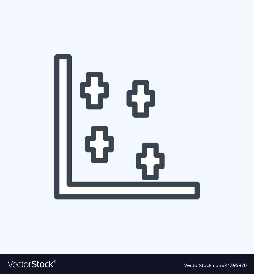 Scatter plot ii icon in trendy line style vector image Scatter plot ii icon in trendy line style