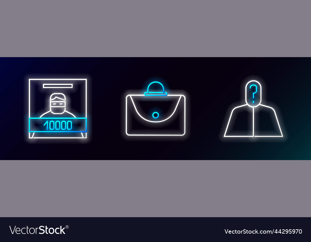 Set line anonymous with question mark wanted vector image Set line anonymous with question mark wanted