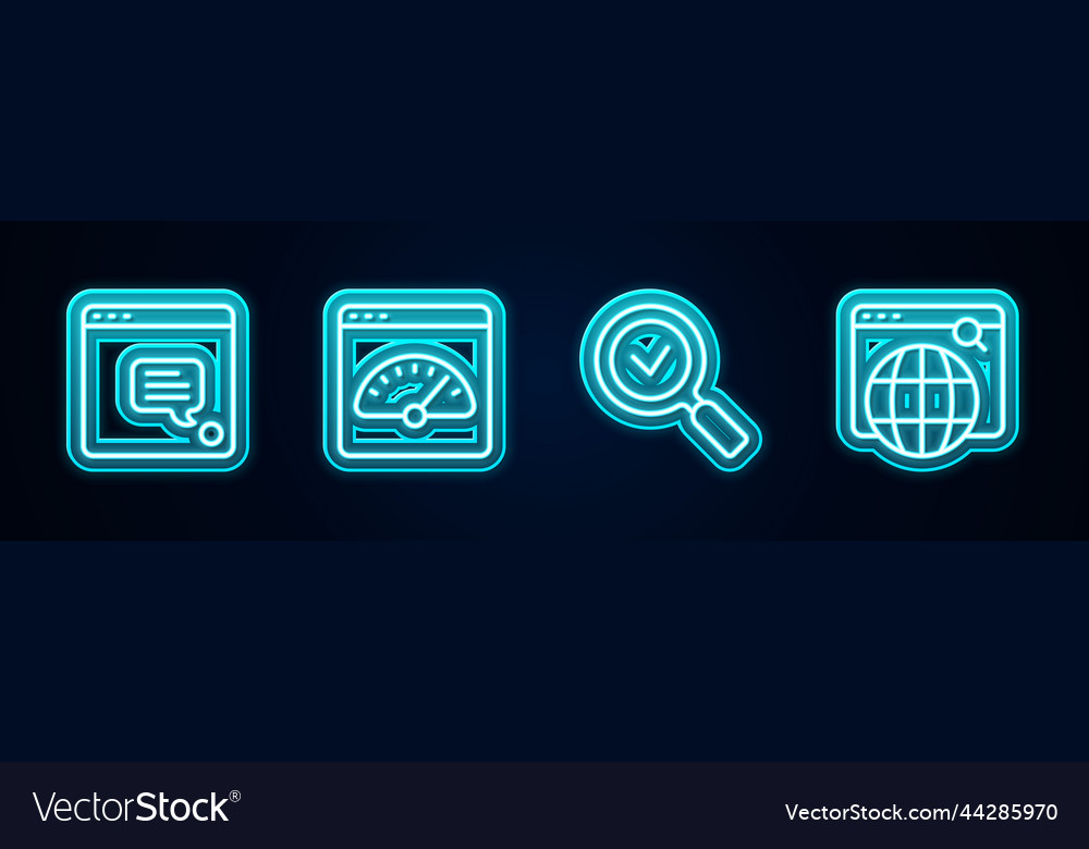 Set line new chat messages notification digital vector image Set line new chat messages notification digital