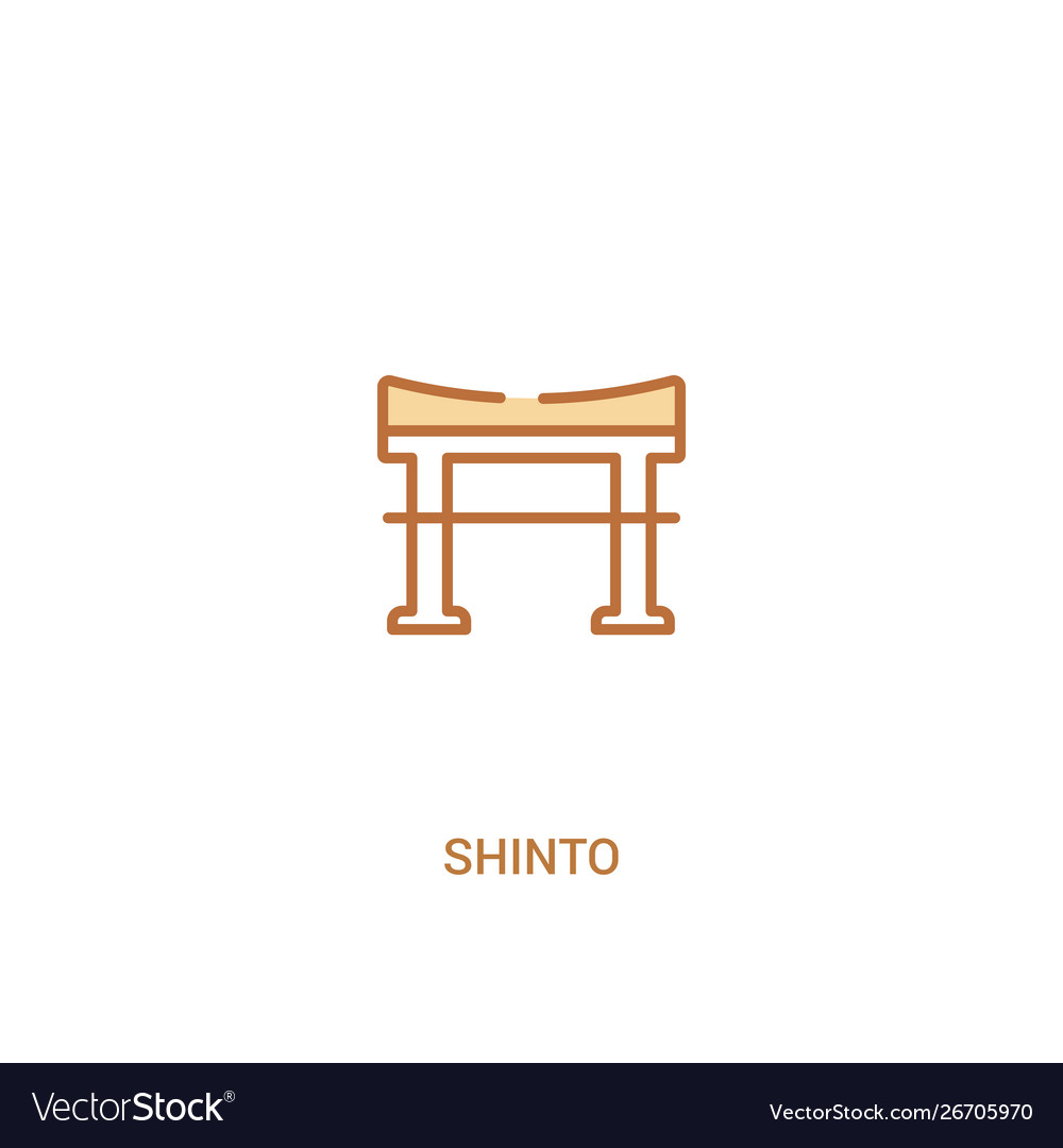 Shinto concept 2 colored icon simple line element