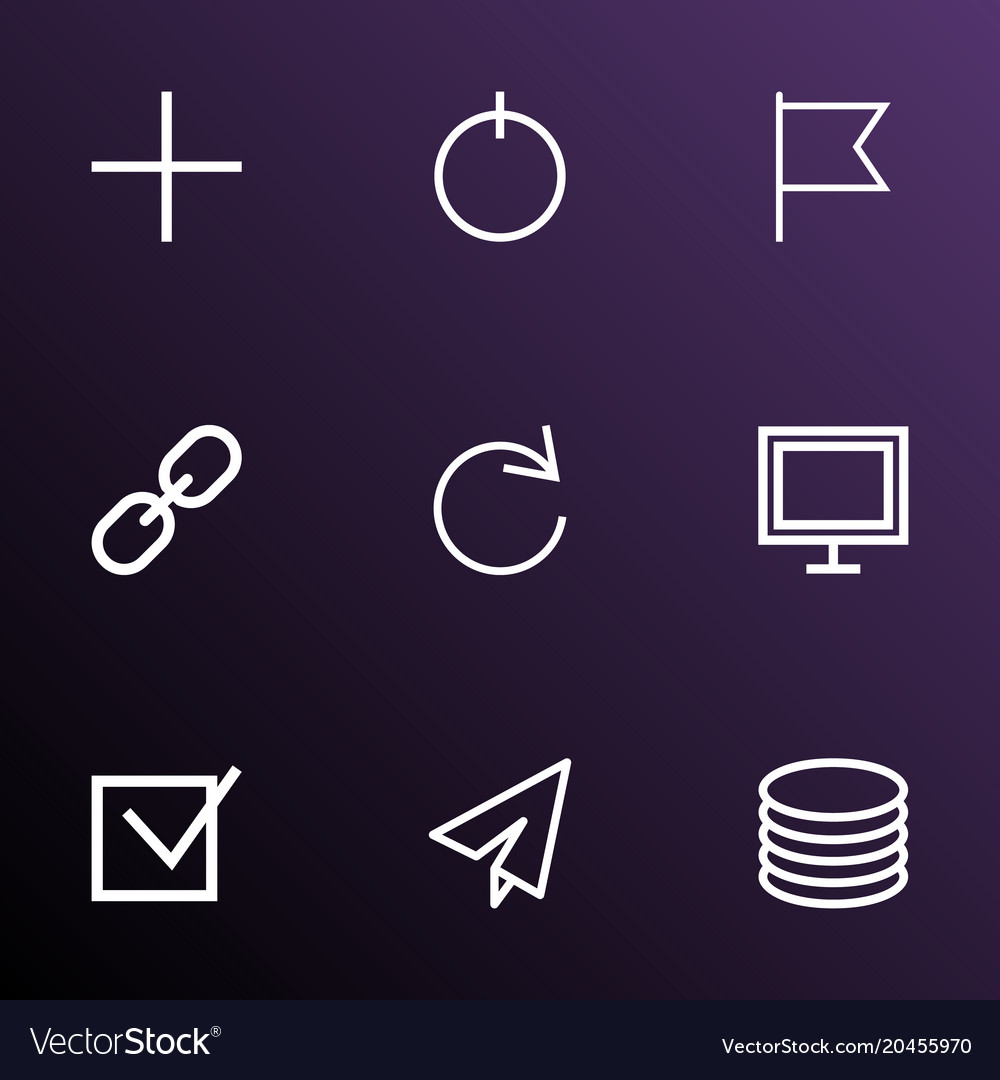 User icons line style set with origami target