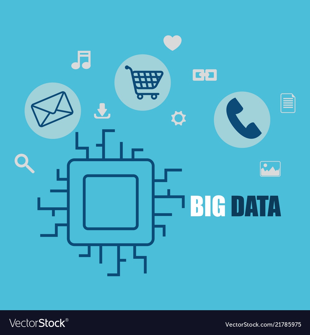 Big data set icons vector image Big data set icons