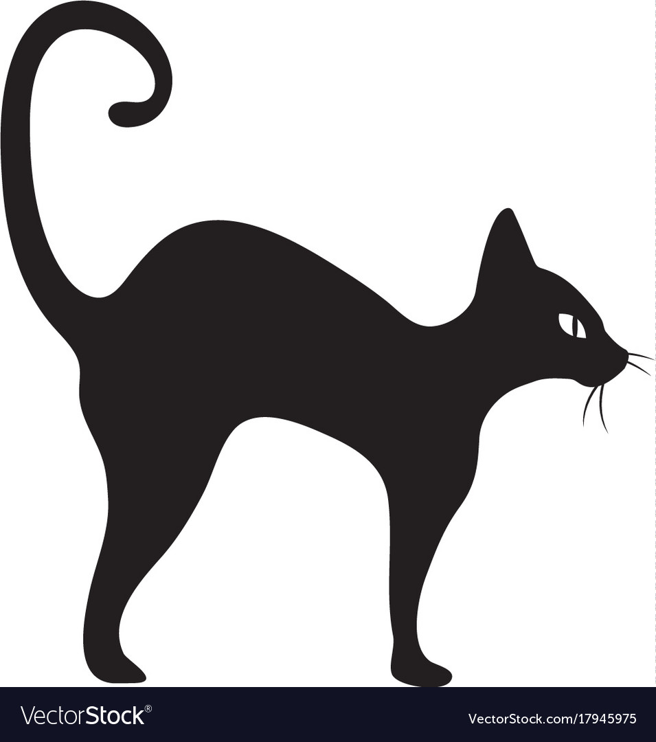 Download Black cat icon flat style isolated on white Vector Image