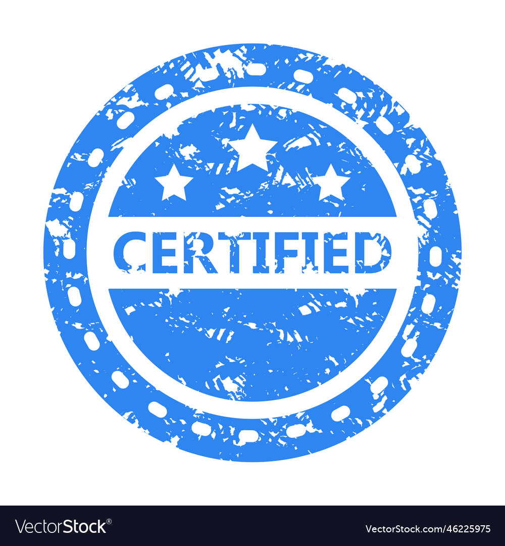 Certified Rubber Stamp Texture Seal For Approve Vector Image