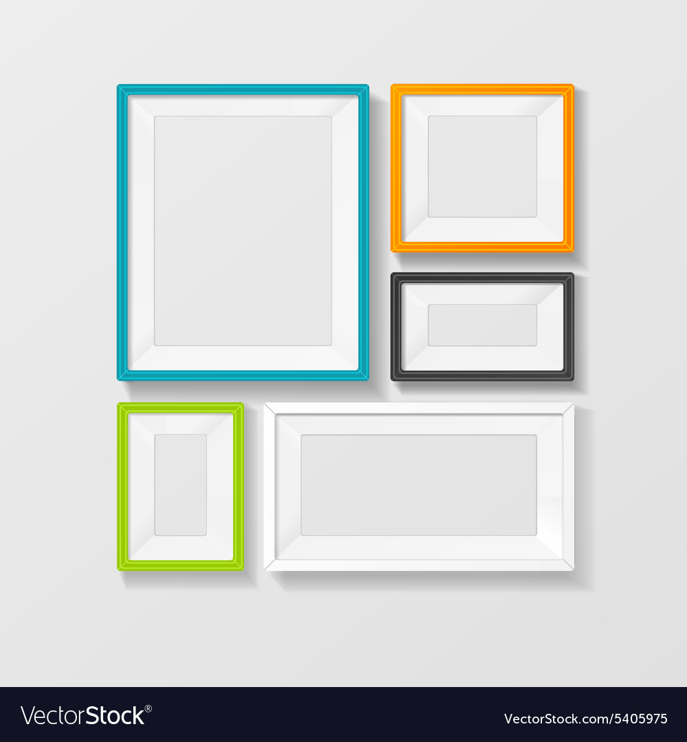 Color picture frame set Royalty Free Vector Image