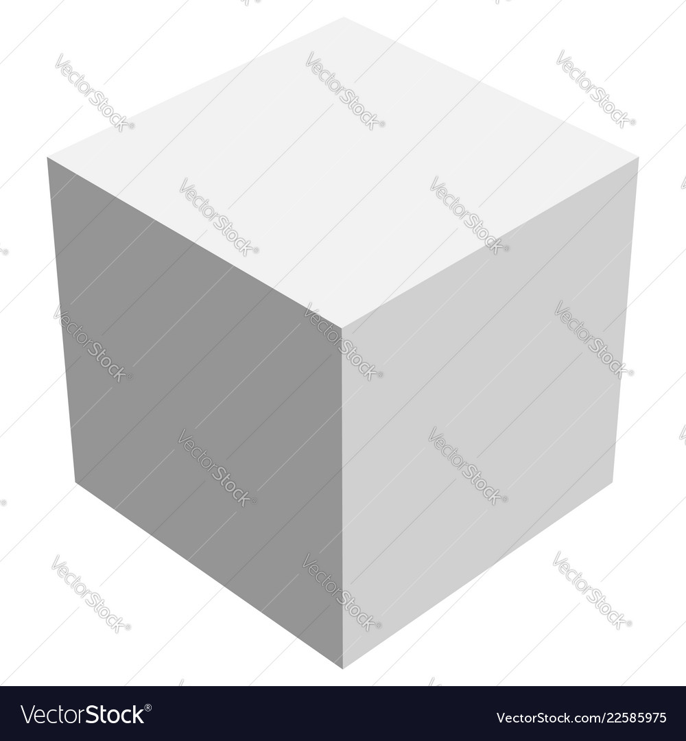 Cube icon with perspective - 3d model of a